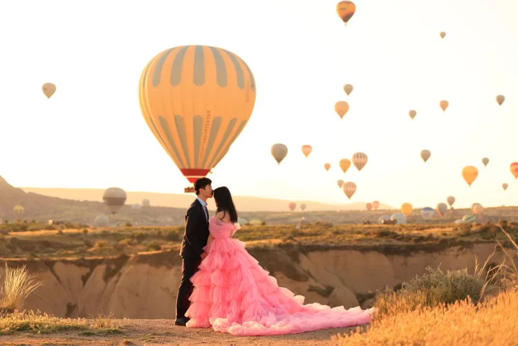 Pink Dress with hot air balloons